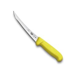 Нож кухонный Victorinox Fibrox (5.6618.15) стальной обвалочный лезв.150мм прямая заточка желтый (1416005)