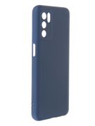 Чехол DF для Oppo A16 с микрофиброй Silicone Blue...