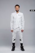 Пиджак кожаный белый (115530086)