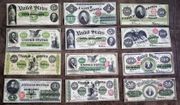 Качественные КОПИИ банкнот США c В/З 1861 - 1863...
