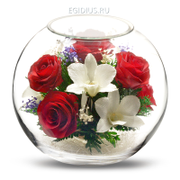 Композиция из роз и орхидей (арт. BNM3) в подарочной...